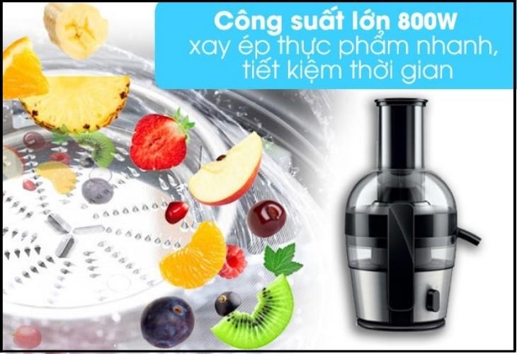 Máy ép trái cây Philips HR1863 có công suất 800w