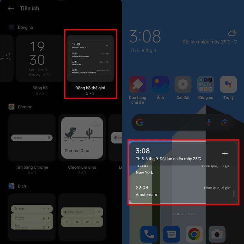 Cách hiển thị nhiều đồng hồ trên điện thoại OPPO