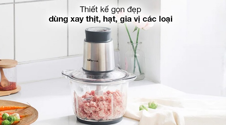 Máy xay thịt đa năng Bear QSJ-B03Y7 có thiết kế máy gọn đẹp, kiểu dáng hiện đại Máy xay thịt đa năng Bear QSJ-B03Y7 có thiết kế máy gọn đẹp, kiểu dáng hiện đại
