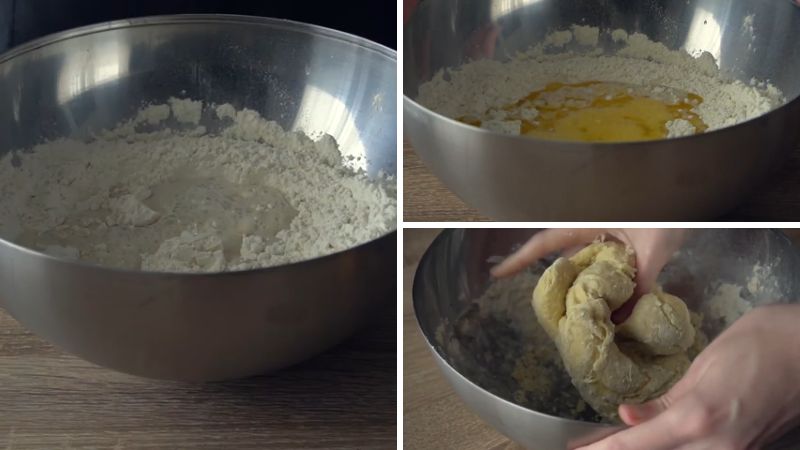 Trộn bột bánh