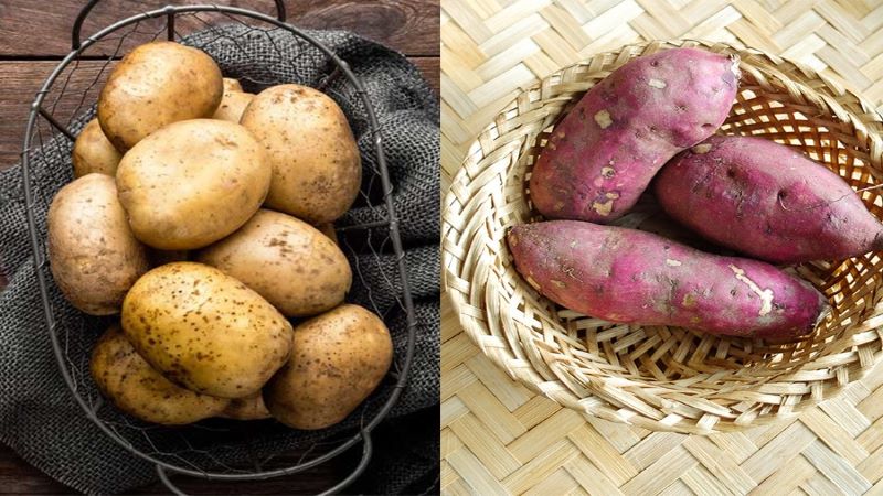 Khoai tây và khoai lang là hai loại củ rất giàu kali