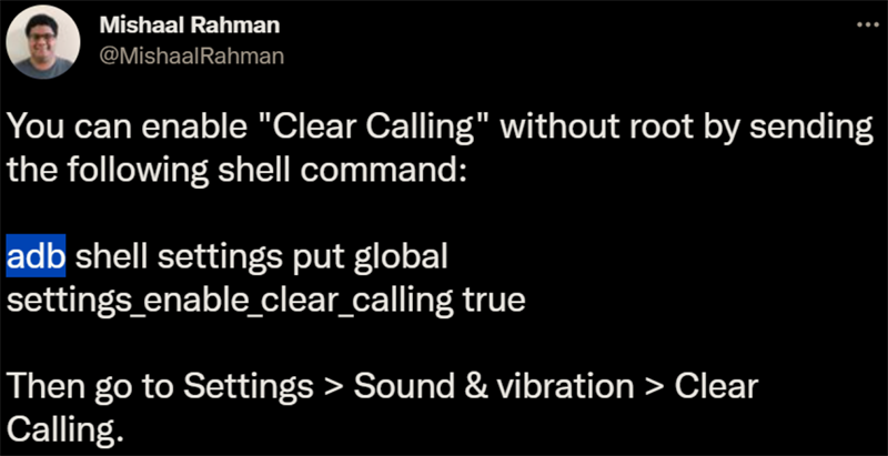 Cách bật Clear Calling