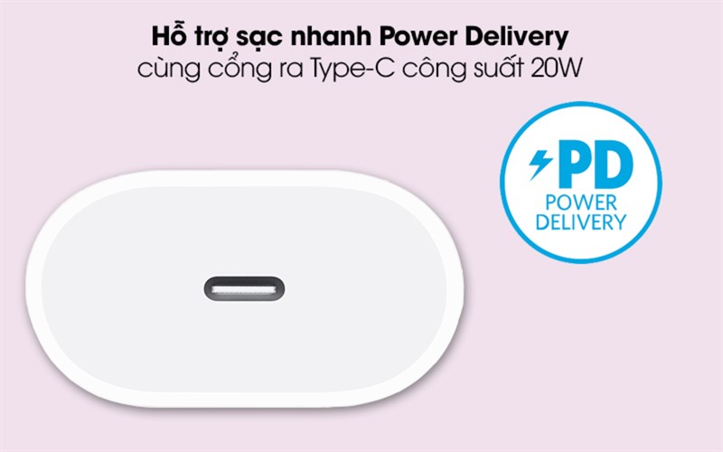 Củ sạc 20 W cho các thiết bị có hỗ trợ sạc nhanh Củ sạc 20 W cho các thiết bị có hỗ trợ sạc nhanh