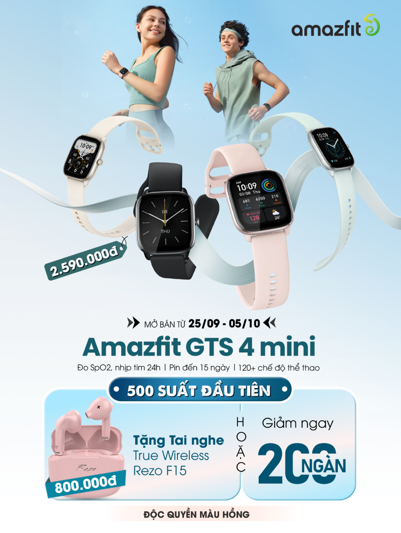 Khám phá Amazfit GTS 4 Mini 'tuy nhỏ mà có võ' với nhiều tính năng hữu ích