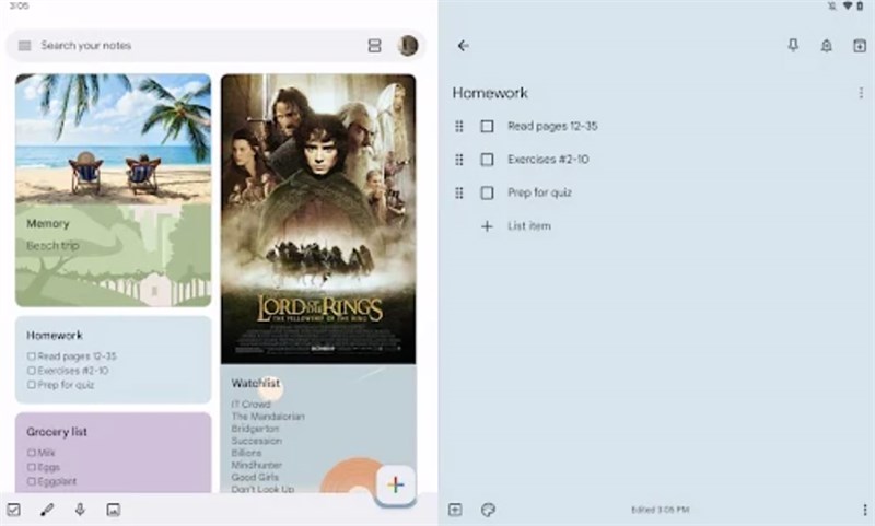 Giao diện Google Keep sắp được thay đổi