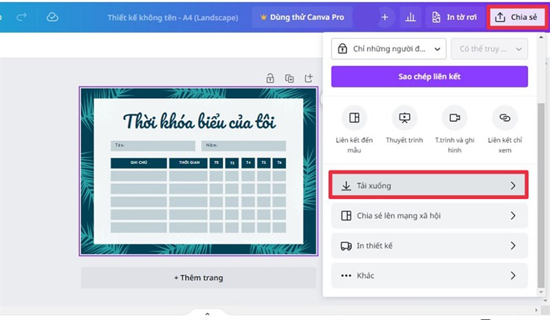 Hướng dẫn tạo thời khóa biểu bằng ứng dụng Thời Khóa Biểu
