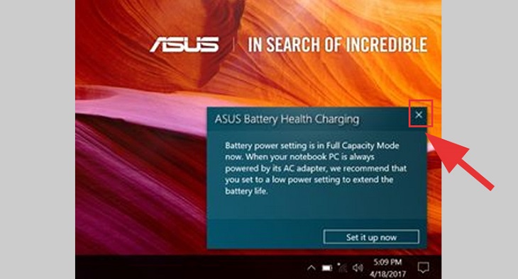 Khi bạn đã hoàn tất quá trình đăng nhập, giao diện sẽ hiện lên bảng ASUS Battery Health Charging