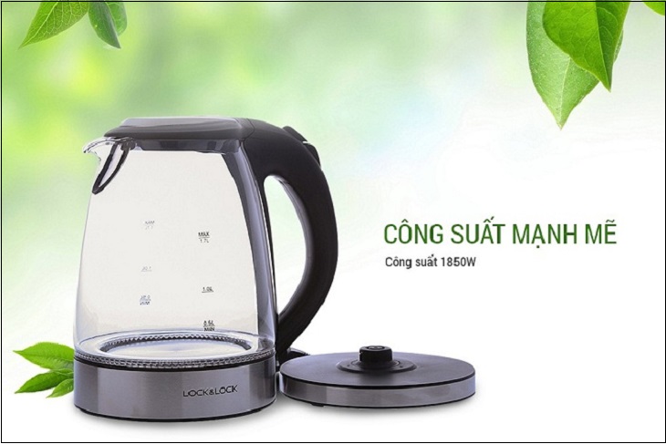 Công suất của bình đun siêu tốc Lock&Lock mạnh mẽ lên từ 1850 - 2200W