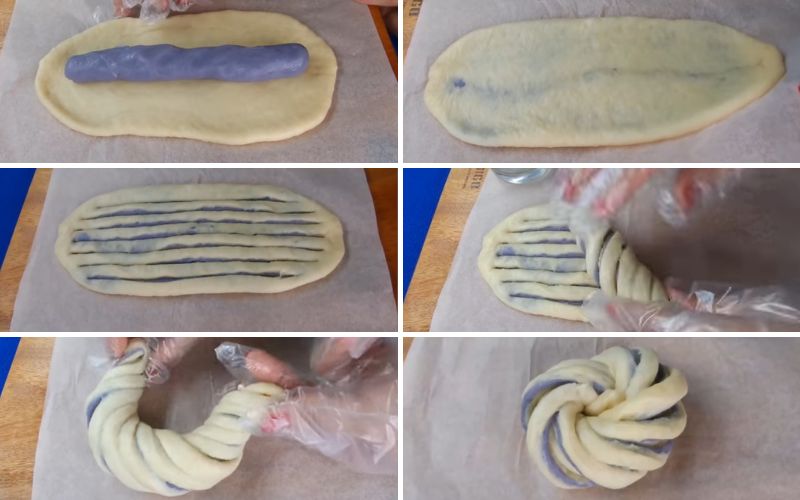Tạo hình bánh mì khoai môn