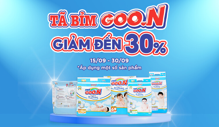 Từ 15/9 - 30/09/2022, tã bỉm Goo.n giảm đến 30%