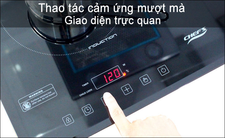 Bếp từ Chefs EH DIH321 có bảng điều khiển cảm ứng nhạy