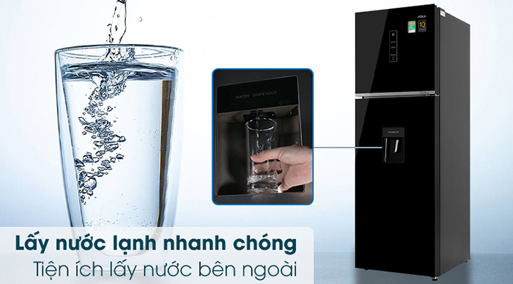 Tủ lạnh Aqua Inverter có lấy nước bên ngoài tiện dụng