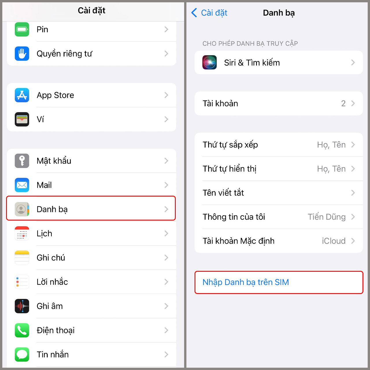 Khôi Phục Danh Bạ Qua iCloud