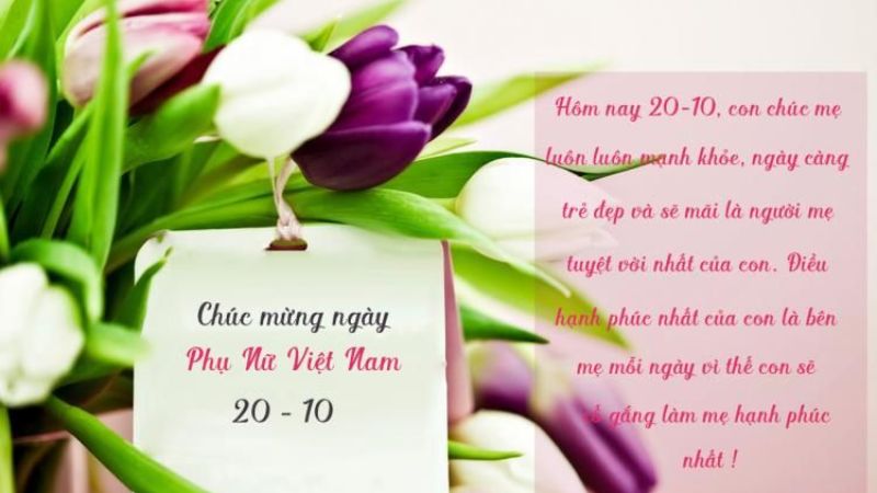 Thiệp 20/10 dành tặng mẹ