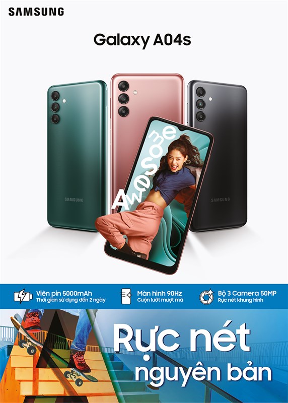 Mở bán Samsung Galaxy A04s, giá chỉ 3.99 triệu, màn hình 90Hz