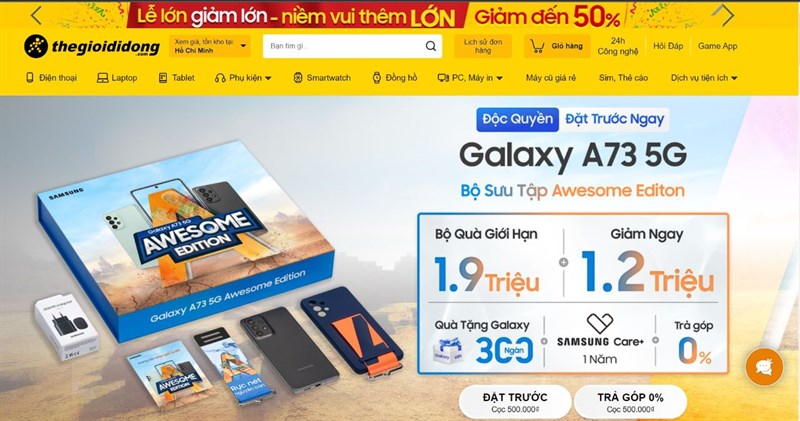 Đặt trước Galaxy A73 5G độc quyền tại Thế Giới Di Động Đặt trước Galaxy A73 5G độc quyền tại Thế Giới Di Động