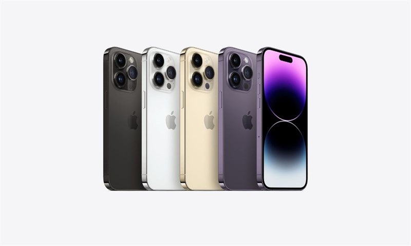 iPhone 14 Pro Max có bốn tùy chọn màu sắc là: Tím đậm, Bạc, Vàng và Đen không gian.