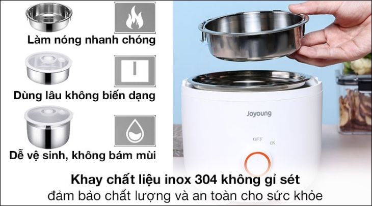 Khay inox được làm từ chất liệu inox 304 chịu nhiệt, an toàn khi sử dụng