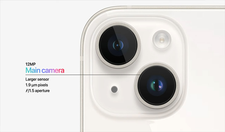 iPhone 14 sở hữu cụm camera sau có thiết kế giống với thế hệ tiền nhiệm