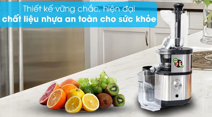 Máy ép chậm Mishio OJ6-Fruitberry-S sở hữu chất liệu cao cấp, đảm bảo an toàn cho sức khỏe người dùng