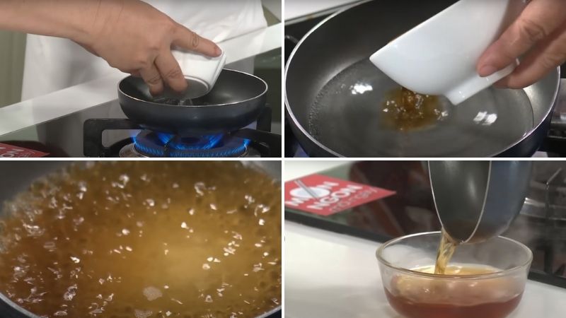 Nấu nước mắm bánh khọt lá cẩm nhân nấm hạt sen