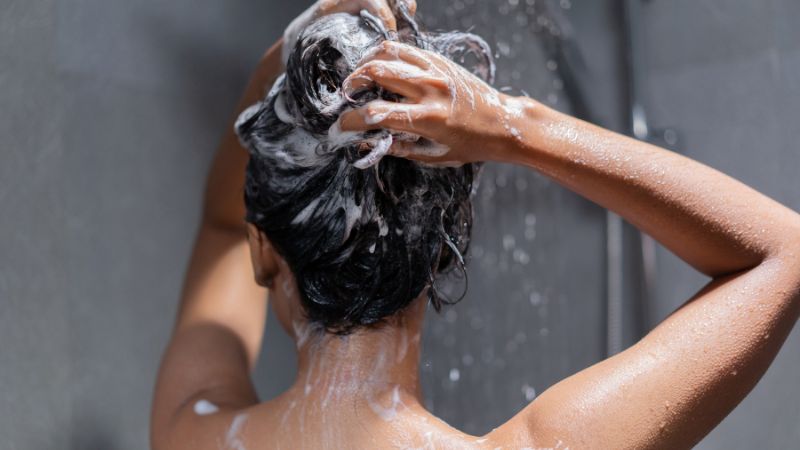 Create foam with shampoo before rubbing it on your hair