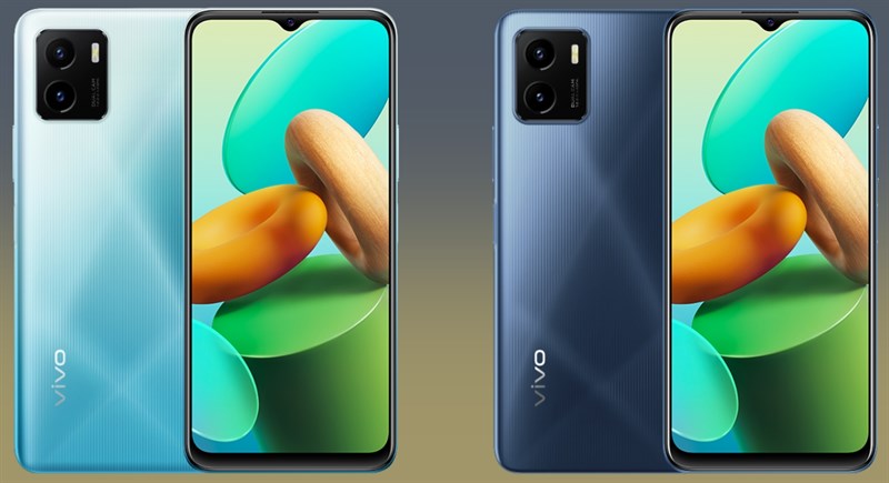 Vivo Y32t có hai phiên bản màu sắc: Xanh và đen nửa đêm