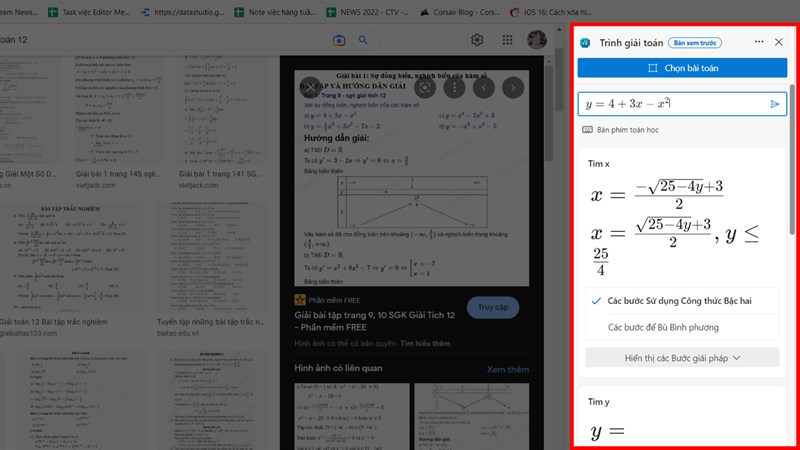 Hướng dẫn cách giải toán trên Microsoft Edge Hướng dẫn cách giải toán trên Microsoft Edge