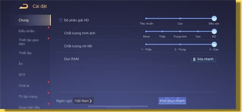 Thiết lập đồ họa trong Liên Quân Mobile mà mình dùng để test pin iPhone 13 lẫn iPhone 14. Thiết lập đồ họa trong Liên Quân Mobile mà mình dùng để test pin iPhone 13 lẫn iPhone 14.