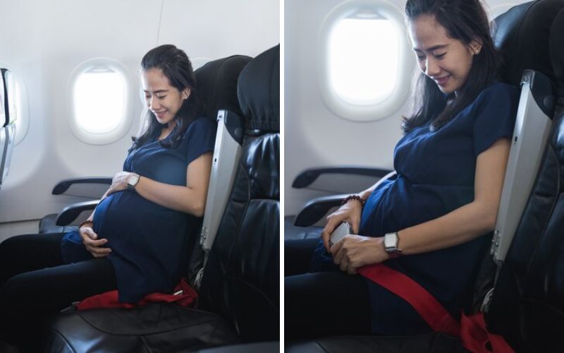 Mẹ bầu nên thắt dây an toàn khi đi máy bay