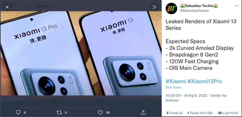 Xiaomi 13 và Xiaomi 13 Pro lộ diện Xiaomi 13 và Xiaomi 13 Pro lộ diện
