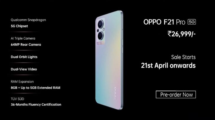 Giá bán chính thức của OPPO F21s Pro
