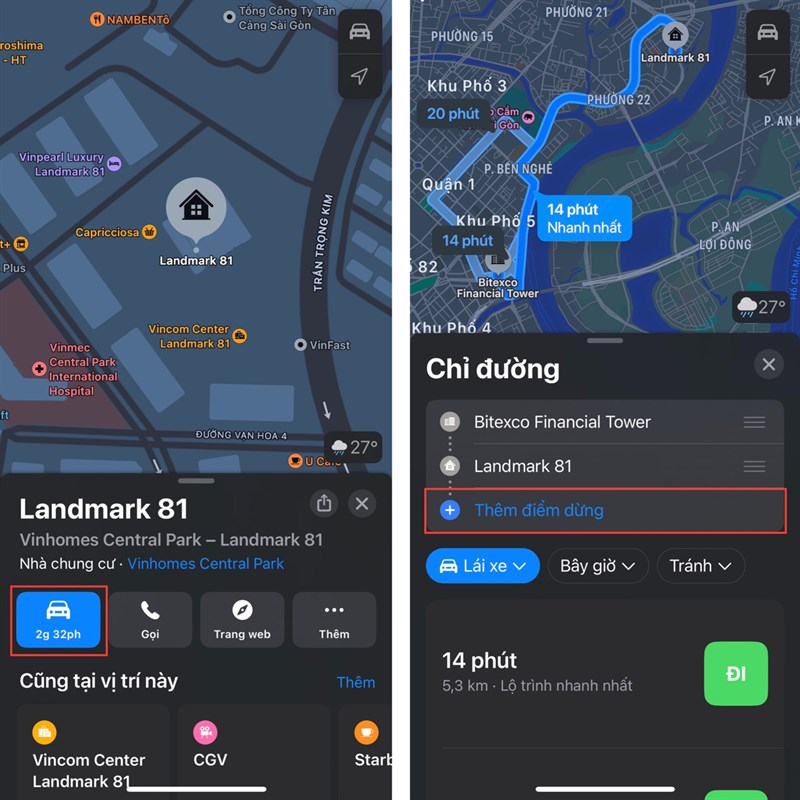 Cách thêm điểm dừng trong Bản đồ trên iOS 16