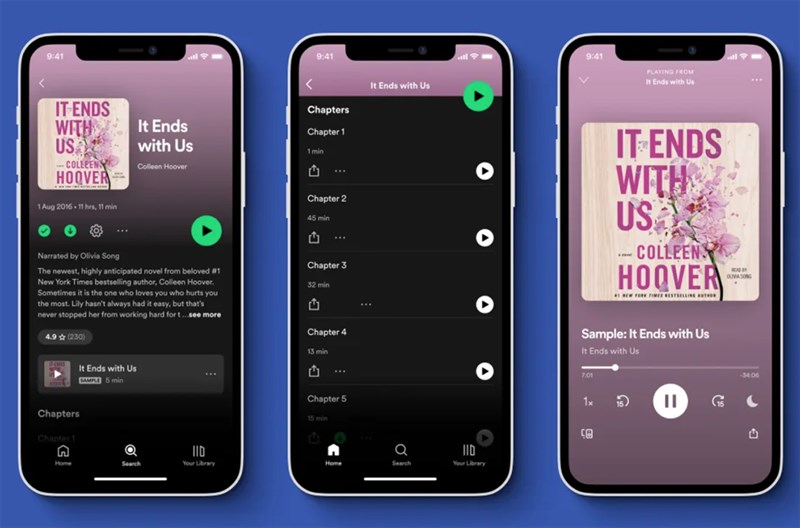 Giao diện thư viện sách trên Spotify Giao diện thư viện sách trên Spotify