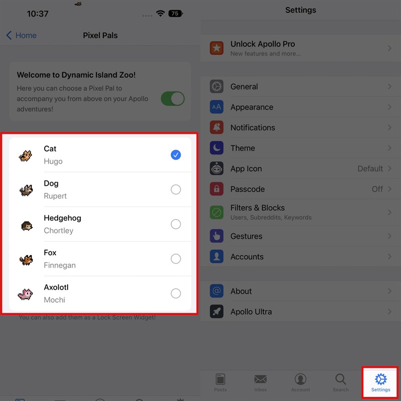 Nuôi thú trên Dynamic Island