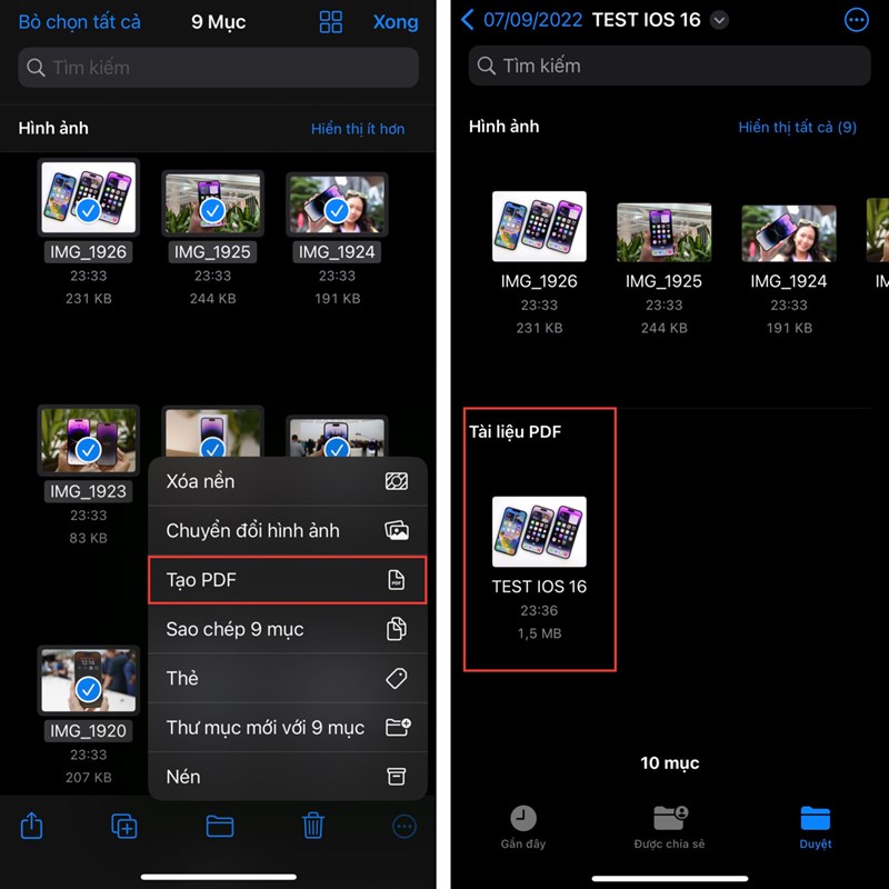 Cách chuyển file ảnh thành PDF trên iOS 16