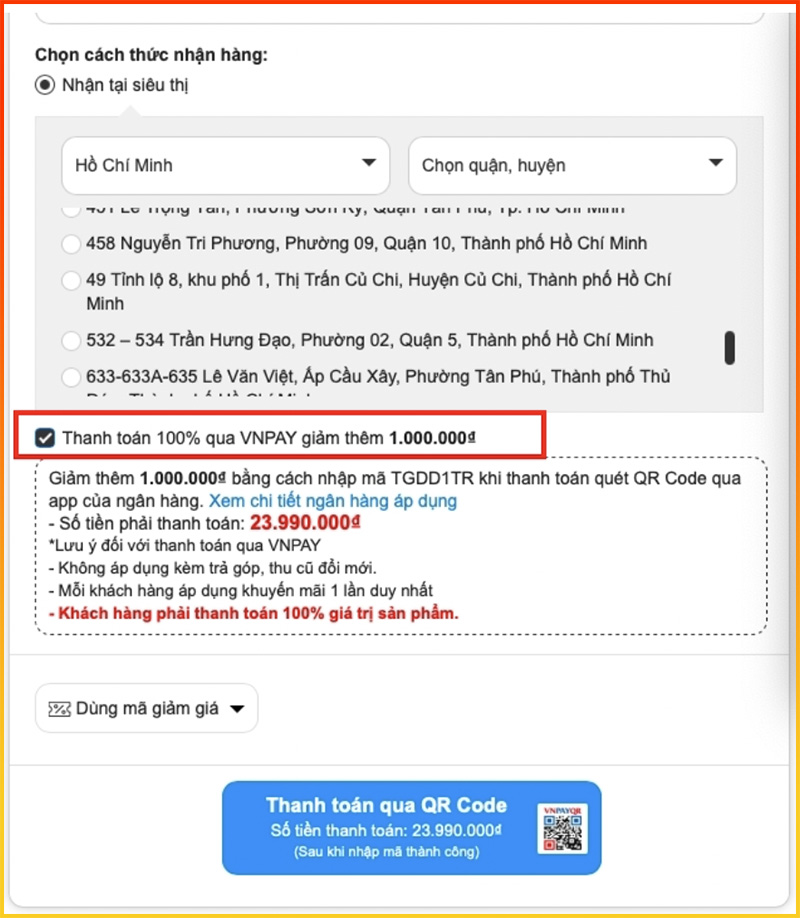 iPhone 14 thanh toán qua VNPay giảm thêm 1 triệu khi đặt trước