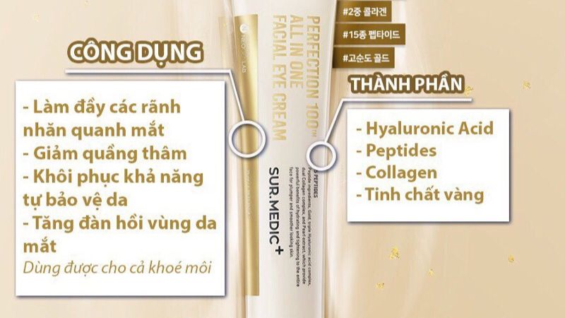 Thành phần kem mắt Sur.Medic+ Perfection 100TM All In One Facial Eye