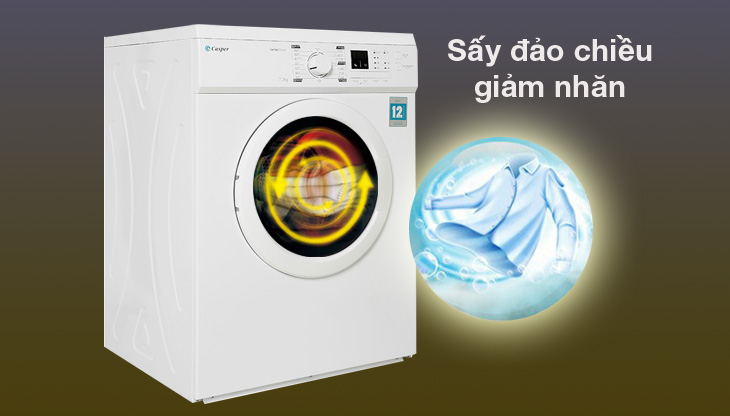Sấy đảo chiều giảm nhăn trên quần áo