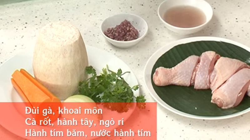 Nguyên liệu làm món canh gà hầm khoai môn