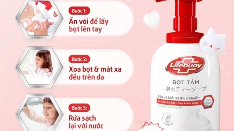 Cách sử dụng bọt tắm Lifebuoy