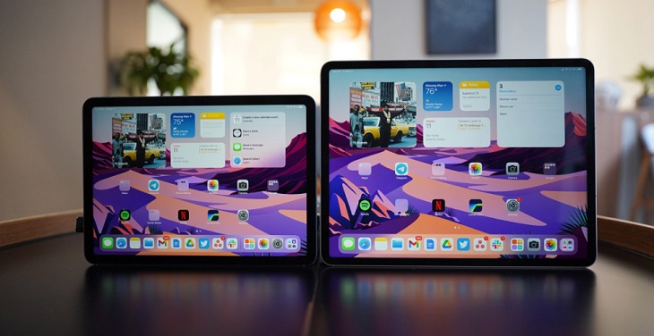Cả hai màn hình iPad đều được phủ lớp chống phản chiếu, màn hình rộng P3 cùng với công nghệ True Tone 