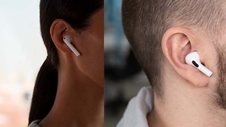 Phần thân tai nghe AirPods 3 (trái) dài hơn so với AirPods Pro