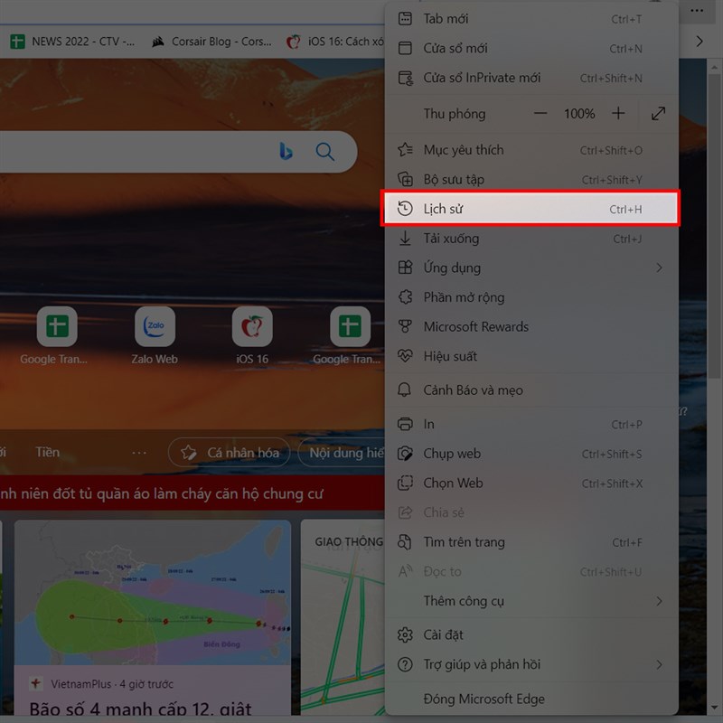 Cách xóa lịch sử duyệt web trên Microsoft Edge