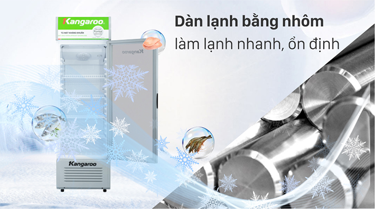 Tủ mát Kangaroo là thương hiệu của Việt Nam, làm lạnh nhanh chóng
