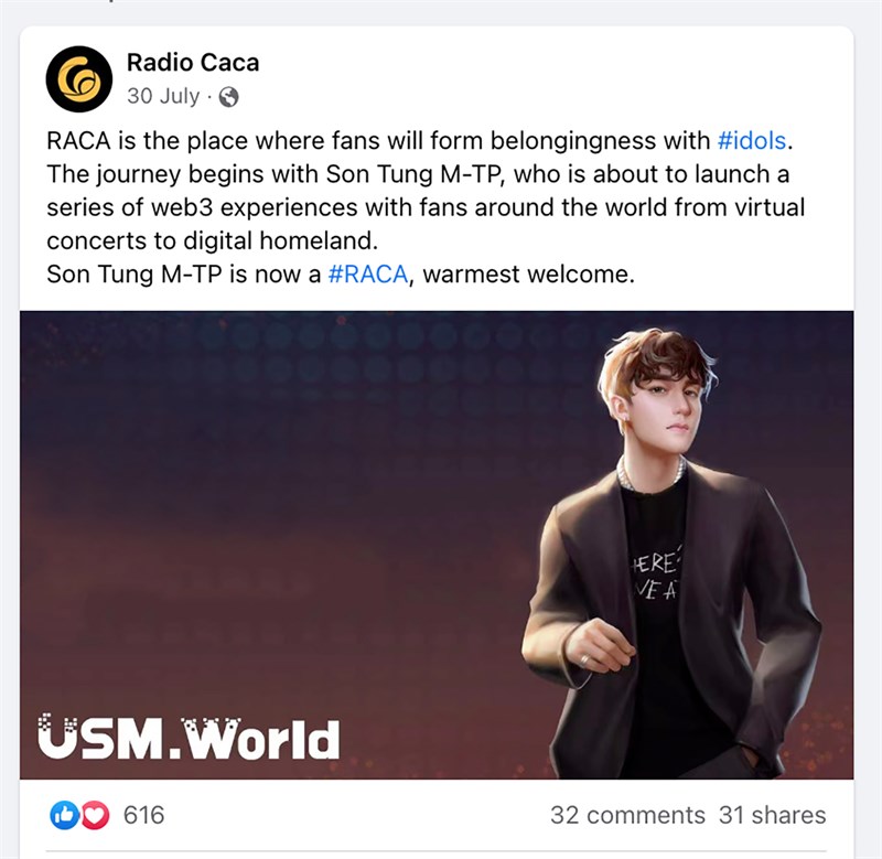 Radio Caca đơn vị hợp tác với Sơn Tùng MTP