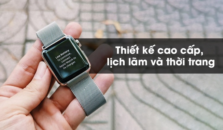 Apple Watch S5 LTE 40mm viền thép dây thép màu bạc sử dụng chip Apple S5, có kiểu thiết kế sang trọng