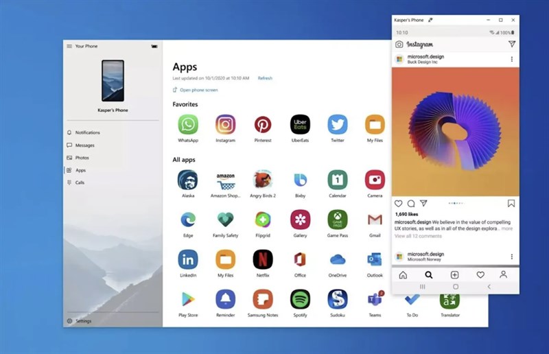 Windows 11 chạy ứng dụng Instagram Android