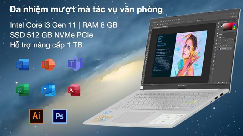 sus VivoBook A415EA i3 (AM2428W) được nhiều người yêu thích bởi thiết kế gọn gàng như một quyển sách