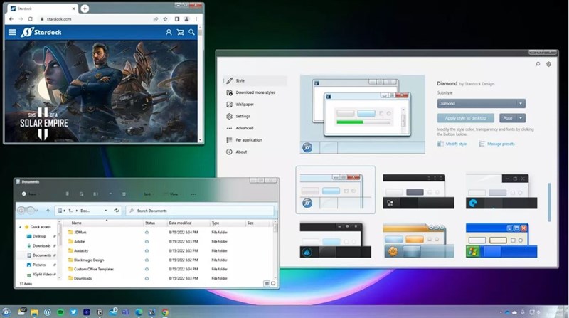 WindowsBlinds cho phép người dùng tuỳ chỉnh giao diện theo sở thích
